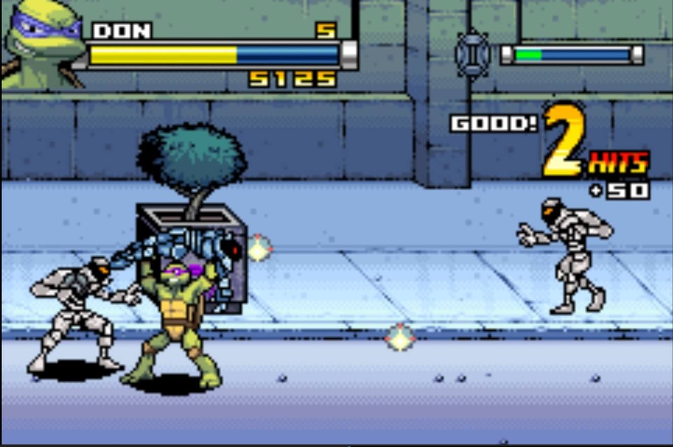 TMNT (2007) - геймплей игры Game Boy Advance